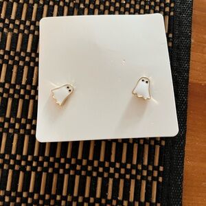 Ghost Earrings - White and Gold